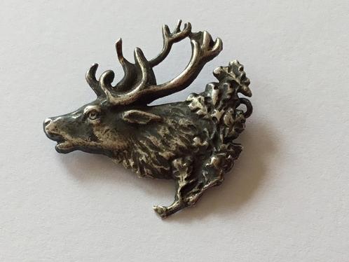 Zilveren Jacht Hert Broche ( in Hilversum), Sieraden, Tassen en Uiterlijk, Broches, Gebruikt, Zilver, Ophalen of Verzenden