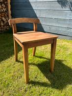 Antieke houten kappersstoel met korte leuning, Gebruikt, Ophalen