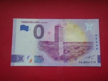 Lot bankbiljet exclusief 0 Euro UNC Brandaris Terschelling.