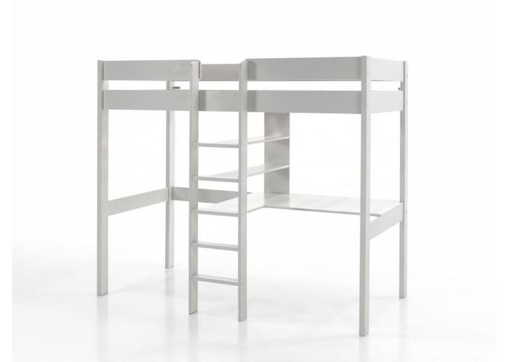 Witte Hoogslaper met Bureau, Kinderen en Baby's, Kinderkamer | Stapelbedden en Hoogslapers, Gebruikt, Hoogslaper, Ophalen of Verzenden