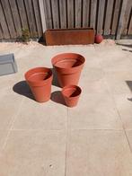 3 terra potten, Tuin en Terras, Ophalen, Steen, Minder dan 60 cm, Rond