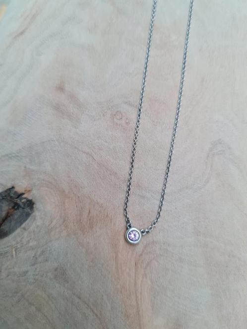 Tiffany ketting Color by the Yard Pink Sapphire, Sieraden, Tassen en Uiterlijk, Kettingen, Zo goed als nieuw, Zilver, Roze, Ophalen of Verzenden