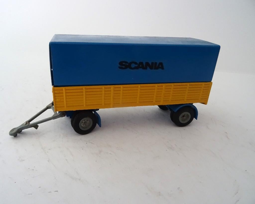 TEKNO LOSSE AANHANGWAGEN GEEL BLAUW SCANIA, Ophalen of Verzenden, Zo goed als nieuw, Bus of Vrachtwagen, Tekno