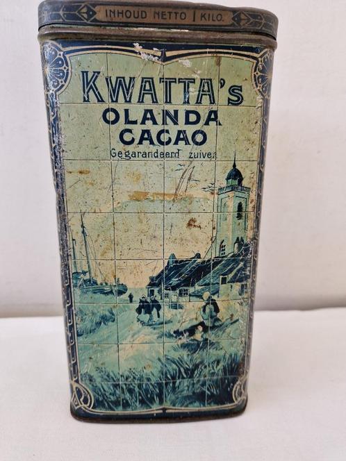 Cacaoblik 'Kwatta's Olanda Cacao', 1900-1925, Verzamelen, Blikken, Gebruikt, Overige, Overige merken, Ophalen of Verzenden