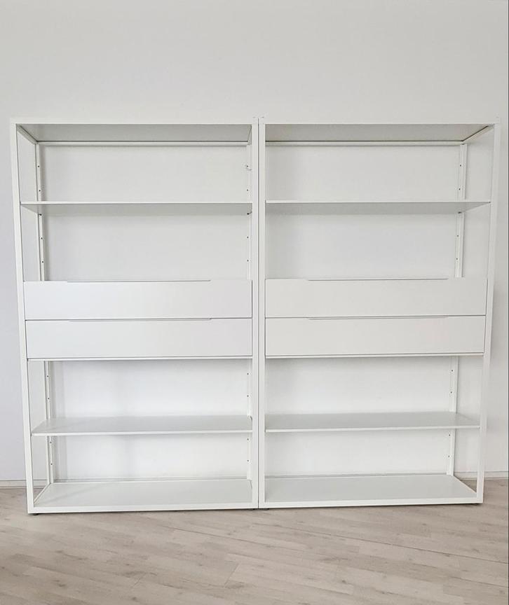2 FJÄLKINGE witte wandkasten met lades, 236x193x35 cm, Huis en Inrichting, Kasten | Wandmeubels, Zo goed als nieuw, 150 tot 200 cm