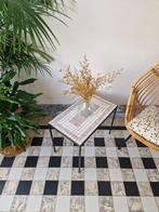 Vintage bijzettafeltje met ingelegde mozaïek | tafeltje, Huis en Inrichting, Ophalen, Minder dan 45 cm, Minder dan 55 cm, Gebruikt