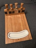 Borrelplank met mesjes en dipsausbakje, Ophalen of Verzenden