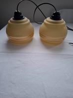 2 mat glazen hanglampen, Huis en Inrichting, Lampen | Hanglampen, Ophalen of Verzenden, Gebruikt, Glas, Minder dan 50 cm