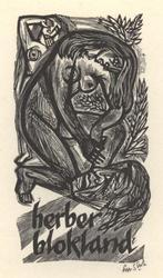 0764 Ex Libris Nederland : Lou Strik, 1956, Antiek en Kunst, Kunst | Etsen en Gravures, Verzenden
