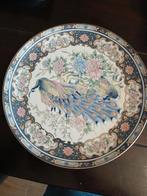 Vintage Decoratieve Bord met Pauw, Ophalen of Verzenden