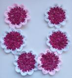 Gondas Creaties Bloemen Retro wandhanger glitter roze/wit, Ophalen of Verzenden, Nieuw