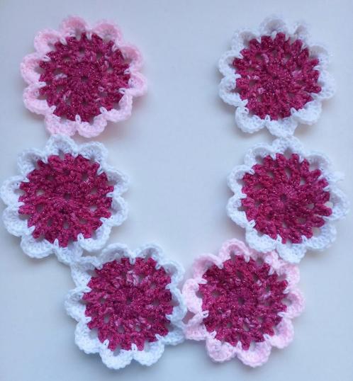 Gondas Creaties Bloemen Retro wandhanger glitter roze/wit, Huis en Inrichting, Woonaccessoires | Wanddecoraties, Nieuw, Ophalen of Verzenden