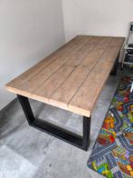 Steigerhouten tafel 200x100cm met stalen poten, Huis en Inrichting, Tafels | Eettafels, Ophalen, Gebruikt, 200 cm of meer, 50 tot 100 cm