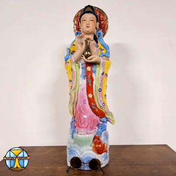 Groot Kwan Yin Guanyin boeddhist porseleinen beeld (65,5cm)  beschikbaar voor biedingen