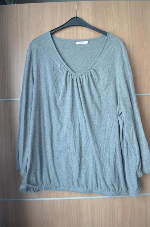 Longsleeve grijs, maat 52/54, Kleding | Dames, Grote Maten, Zo goed als nieuw, Trui of Vest, Grijs, Ophalen