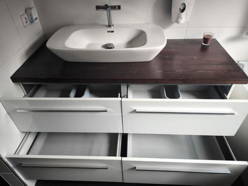 Wastafelmeubel met wastafel (Keramag), kraan, en blad., Huis en Inrichting, Badkamer | Badkamermeubels, Zo goed als nieuw, Wastafelkast
