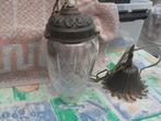 oude lamp/ oude plafondlamp met armatuur, Ophalen of Verzenden