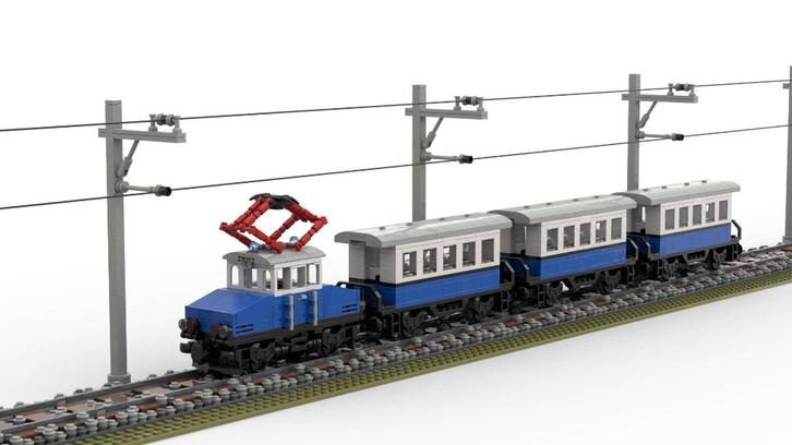 🚂Lego (MOC) strijkijzer locomotief., Kinderen en Baby's, Speelgoed | Duplo en Lego, Zo goed als nieuw, Lego, Complete set, Ophalen of Verzenden