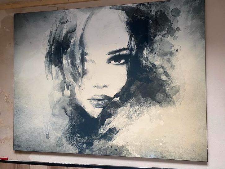 Groot Schilderij - Abstract Portret 190x150cm, Antiek en Kunst, Kunst | Tekeningen en Foto's, Ophalen