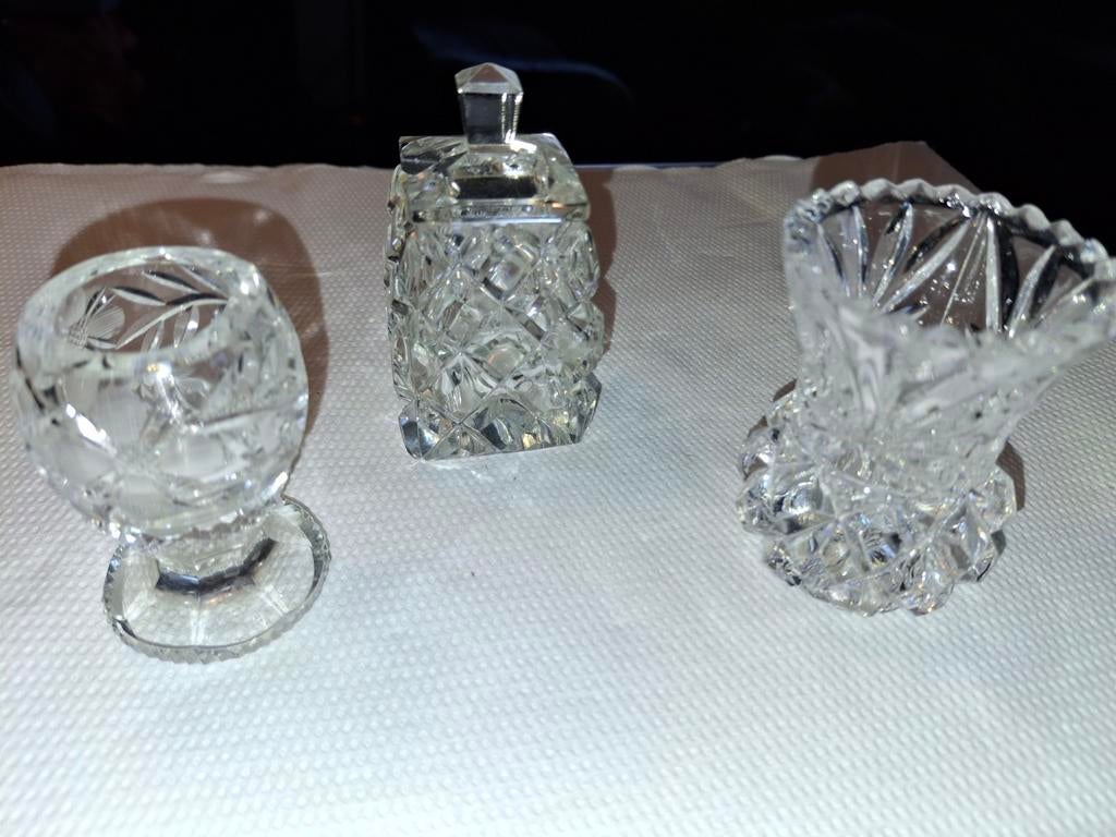 Kristallen vaasjes en potje, Ophalen of Verzenden