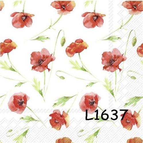 Servetten decoupage/bullet journal * klaprozen L1637, Hobby en Vrije tijd, Knutselen, Nieuw, Materiaal, Verzenden