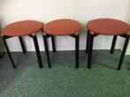 3 stevige vintage krukken. Jaren 80, Ophalen of Verzenden, Gebruikt, Hout