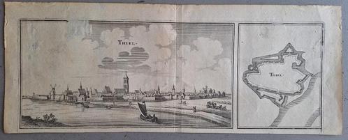 Originele kopergravure stdsaanziecht Tiel uit 1659, Antiek en Kunst, Antiek | Boeken en Bijbels, Verzenden