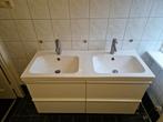 Stijlvol badkamermeubel met dubbele wastafel - 4 ruime lades, Huis en Inrichting, Badkamer | Badkamermeubels, Gebruikt, 100 tot 150 cm