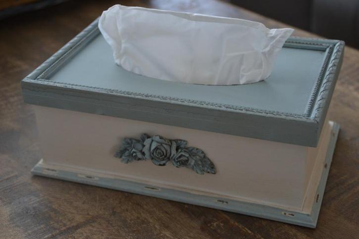 Kleenexdoos -Tissuebox - Romatisch-landelijk -, Huis en Inrichting, Woonaccessoires | Schalen en Manden, Nieuw, Rechthoekig, Hout