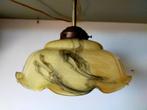 VINTAGE ART DECO GEMARMERDE OPALINE GLAZEN LAMP, Antiek en Kunst, Curiosa en Brocante, Ophalen of Verzenden