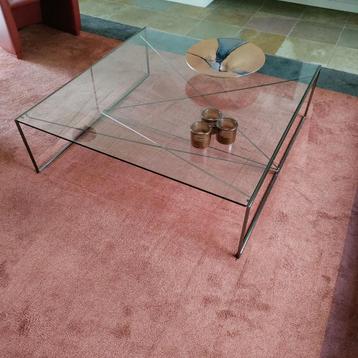 Vintage postmoderne salontafel + tapijt beschikbaar voor biedingen