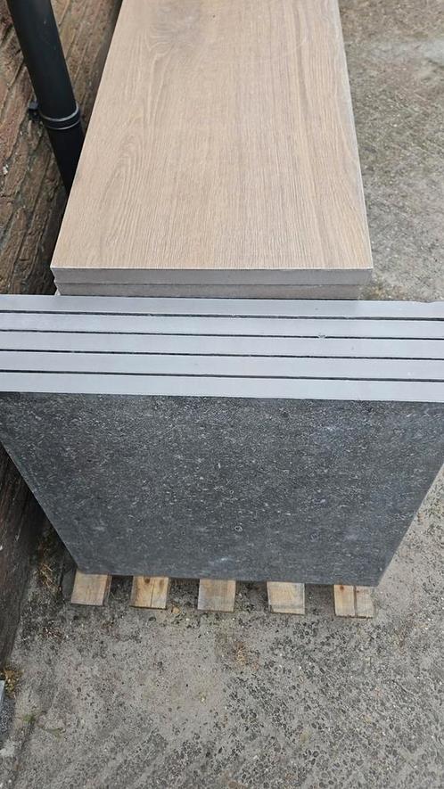 Keramische terrastegels gemêleerd antraciet/grijs 60x60cm, Doe-het-zelf en Verbouw, Tegels, Nieuw, Vloertegels, Keramiek, 60 cm of meer