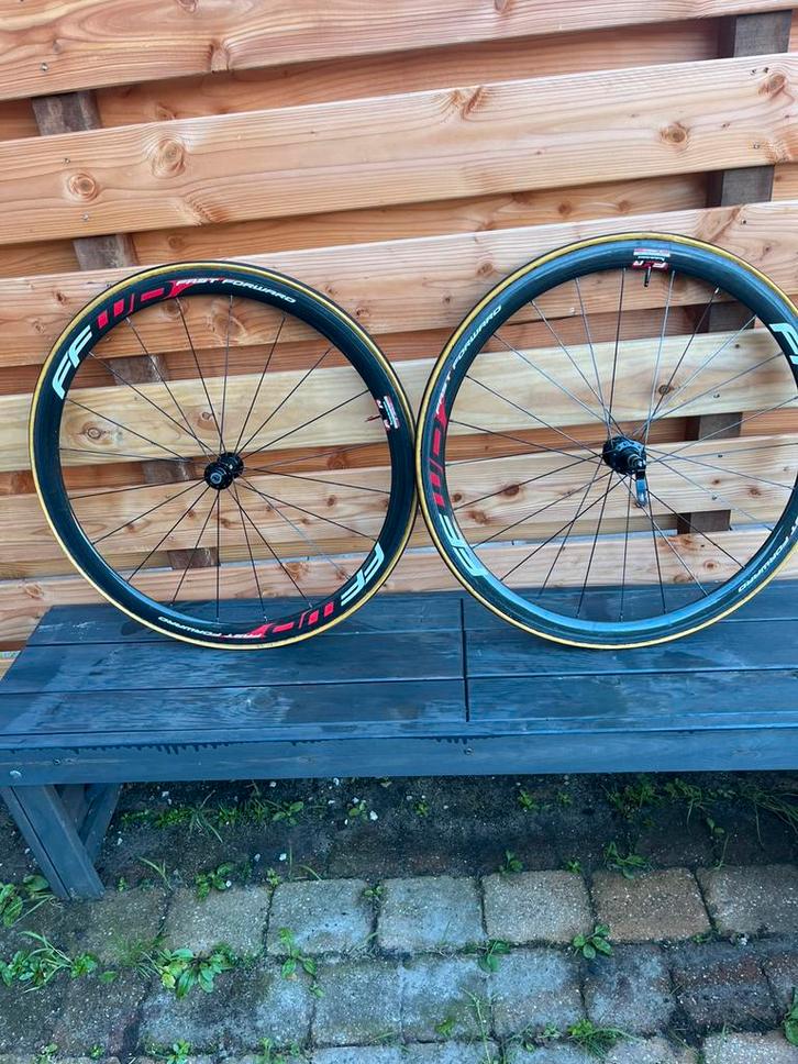 Carbon wielen van FFwd (voor tubes en velgrem), Fietsen en Brommers, Fietsonderdelen, Zo goed als nieuw, Racefiets, Wiel, Ophalen of Verzenden
