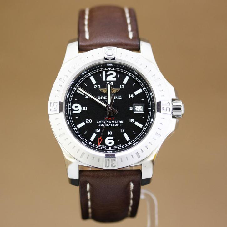 Breitling Colt 44 A74388 Full Set, Sieraden, Tassen en Uiterlijk, Horloges | Heren, Gebruikt, Polshorloge, Breitling, Staal, Leer