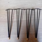 Set van echte vintage hairpin pootjes. Meubelpoten, Tafelpoot, Gebruikt, Minder dan 50 cm, Ophalen of Verzenden