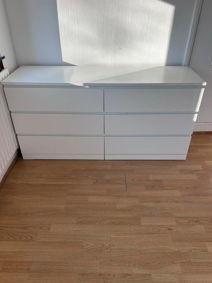 IKEA Malm ladekast - wit, Huis en Inrichting, Kasten | Dressoirs, Zo goed als nieuw, 150 tot 200 cm, 25 tot 50 cm, Met lade(s)