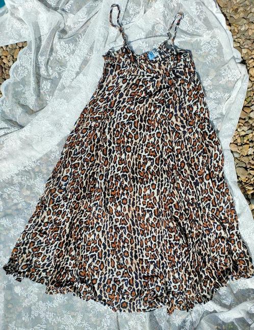 Lange wijde jurk Longdress Panter Strandjurk Vakantie Mt M, Kleding | Dames, Jurken, Zo goed als nieuw, Maat 42/44 (L), Bruin