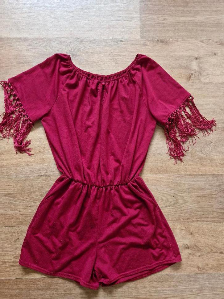 Korte jumpsuit  rood mt L, Kleding | Dames, Jumpsuits, Gedragen, Maat 38/40 (M), Rood, Ophalen of Verzenden