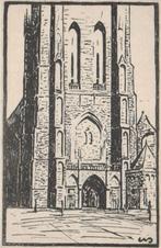 12 046 Delft Hoofdingang Nieuwe Kerk 1949, Ophalen of Verzenden, 1940 tot 1960, Ongelopen, Zuid-Holland