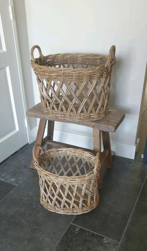 Hoffz, rotan mandenset, kruislings gevlochten, nieuw, Huis en Inrichting, Woonaccessoires | Schalen en Manden, Nieuw, Rond, Riet