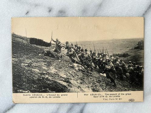 Wo1: ak stormaanval Frans leger, Verzamelen, Militaria | Algemeen, Landmacht, Foto of Poster, Nederland, Ophalen of Verzenden