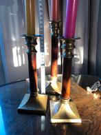 Set van 3 messing kandelaars, Ophalen of Verzenden, Overige materialen