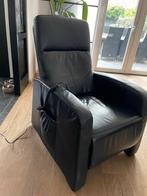 Leren Relaxfauteuil - Zwart (elektrisch ), Huis en Inrichting, Ophalen, Minder dan 75 cm, Leer, Zo goed als nieuw