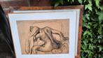 Reproductie "la Toilette" van Edgar Degas met lijst., Minder dan 50 cm, Ophalen of Verzenden, Zo goed als nieuw, Schilderij