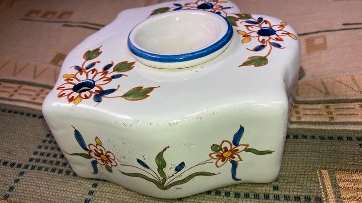 Oud inktstel gemerkt Faience Handbeschilderd, Antiek en Kunst, Curiosa en Brocante, Verzenden