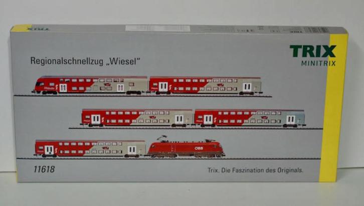 Minitrix 11618 N Treinstel "Wiesel" van de ÖBB, Hobby en Vrije tijd, Modeltreinen | N-Spoor, Nieuw, Treinset, Gelijkstroom, Trix