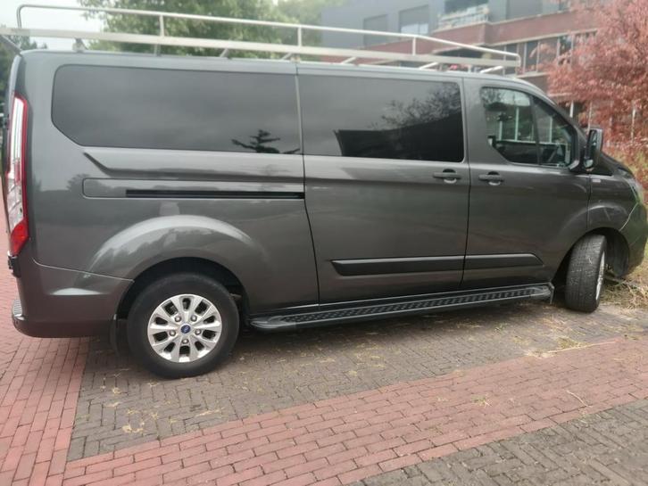 Ford Transit Custom dubbele cabine 2018 Grijs automaat, Auto's, Bestelauto's, Bedrijf, Ford, Diesel, Geïmporteerd, Zilver of Grijs