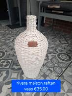 Rivera Maison Rattan Vaas - Wit, Overige materialen, 50 tot 75 cm, Wit, Ophalen of Verzenden