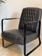 Klassieke Fauteuil Antraciet, lage zit, Ophalen, Gebruikt, Minder dan 75 cm, Metaal