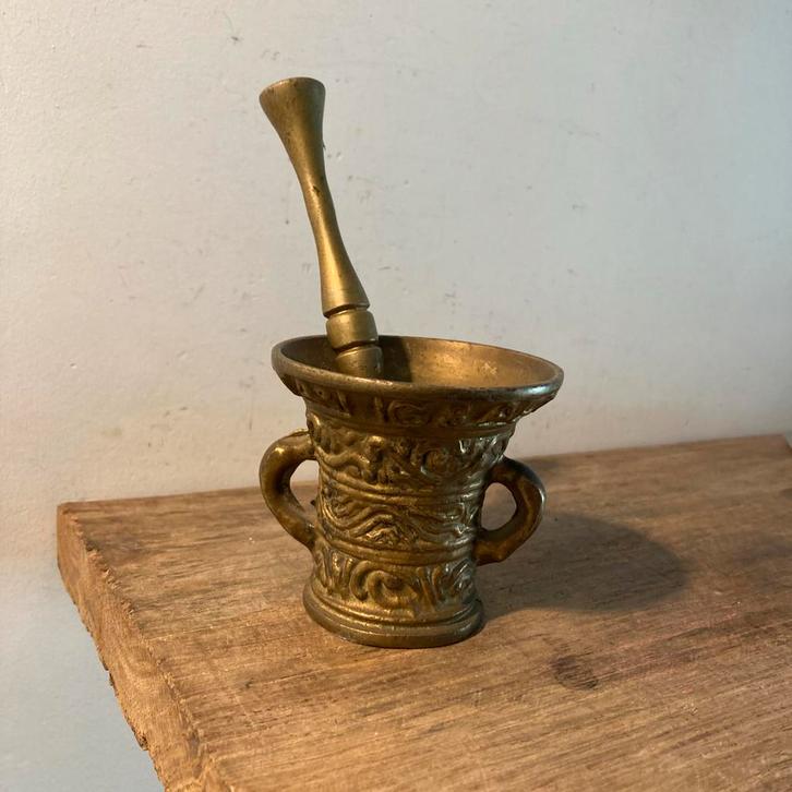 Bronzen Vijzel Vintage, Antiek en Kunst, Antiek | Koper en Brons, Brons, Ophalen of Verzenden